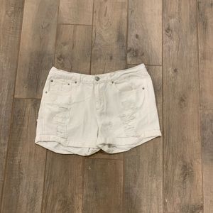 By Together White Distressed Jean Shorts